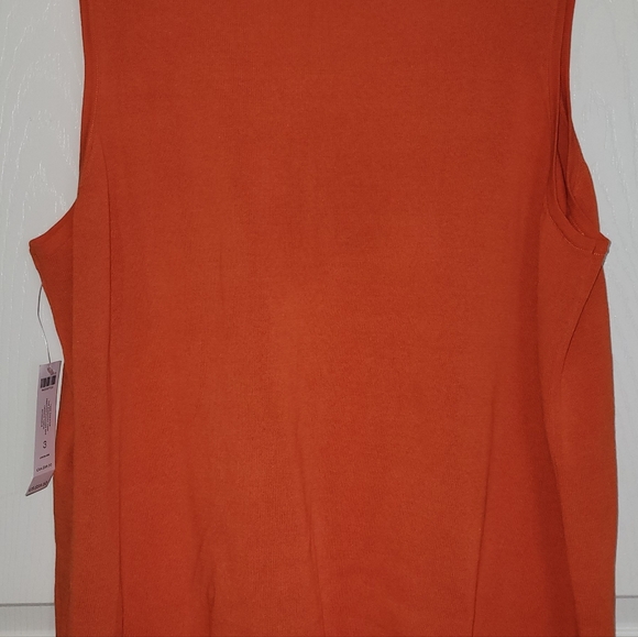 Chico's Orange Tank Sweater Size 3 Pullover Cotton Blend - Picture 2 of 10